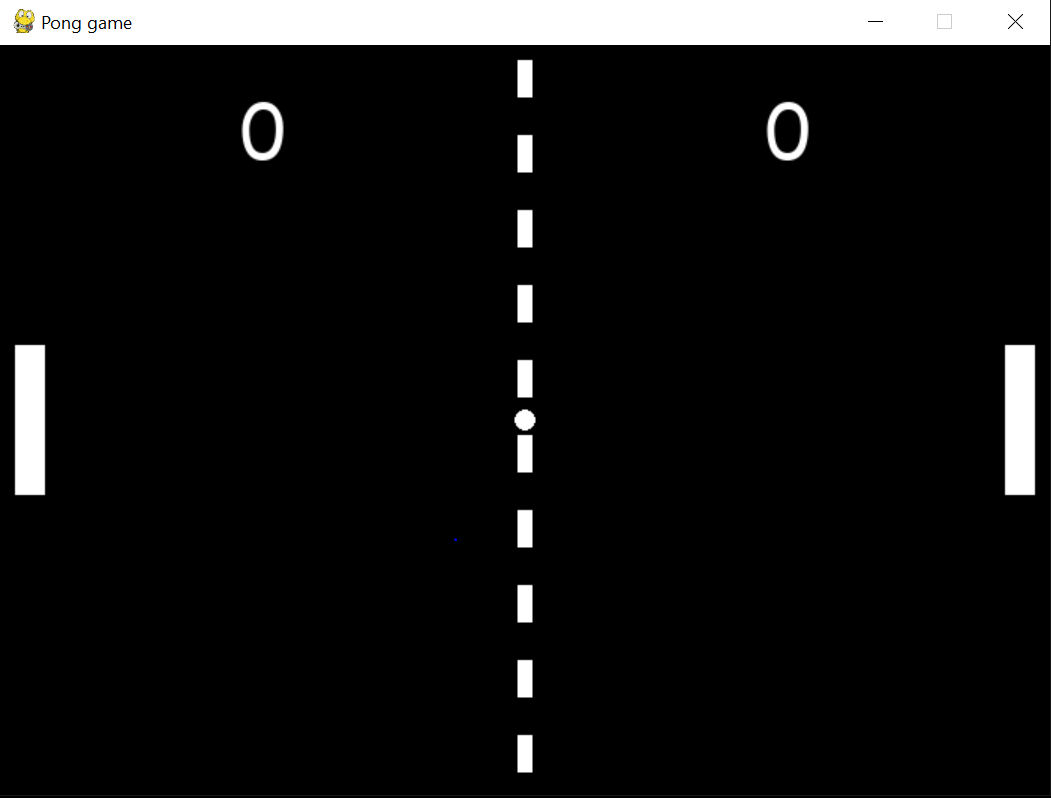 Classic Pong game screenshot showing paddles, ball, and score display
